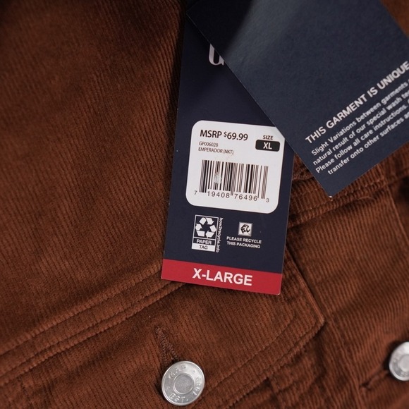 Gap Corduroy Jacket Womens XL Brown Puff Sleeve Emperador Fall Layering Trucker - Picture 5 of 13